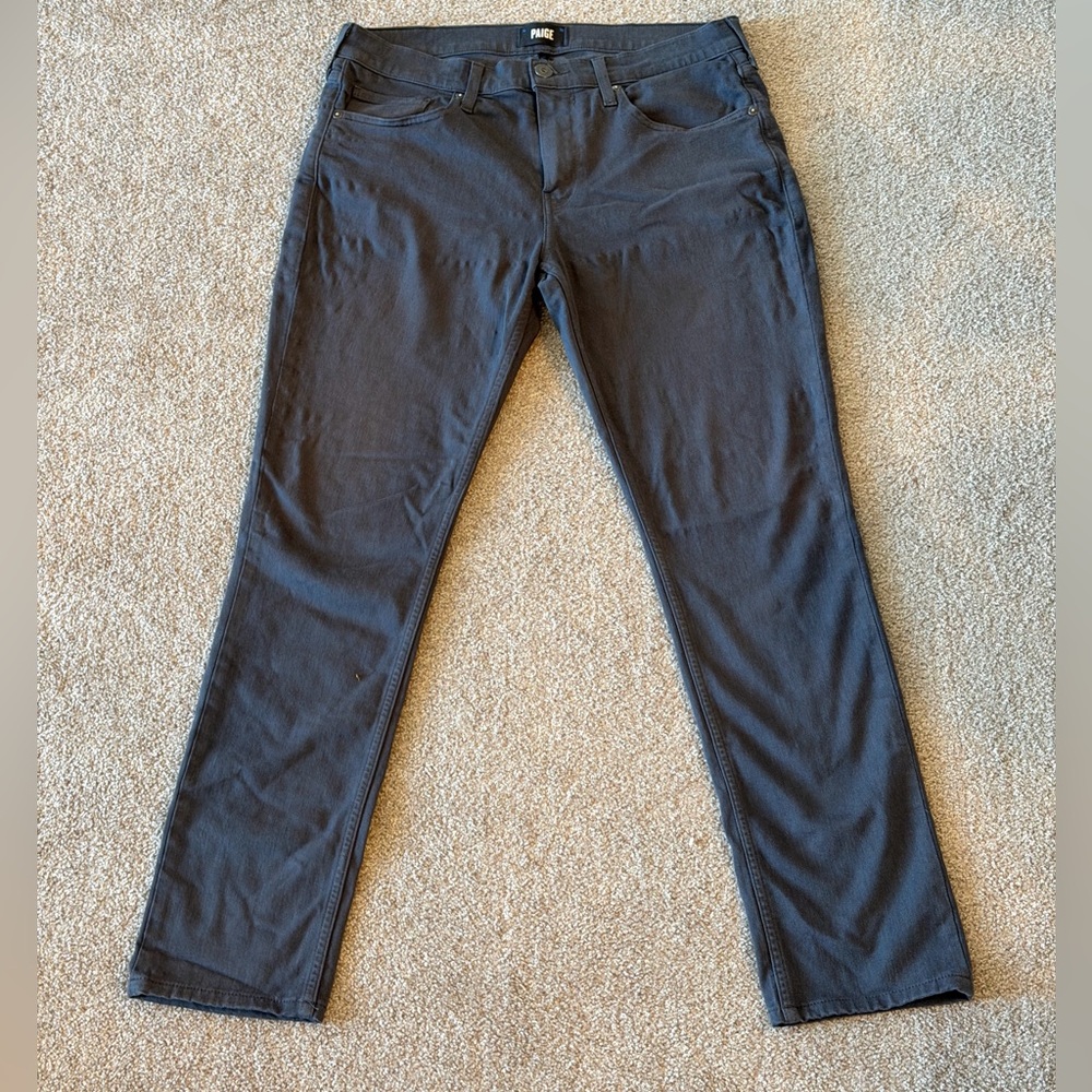 PAIGE Men’s Dark Gray Straight Leg Jeans